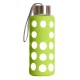 Botella Bbo De Vídrio Borosilicato Con Funda Silicona Verde 300 ml. Irisana